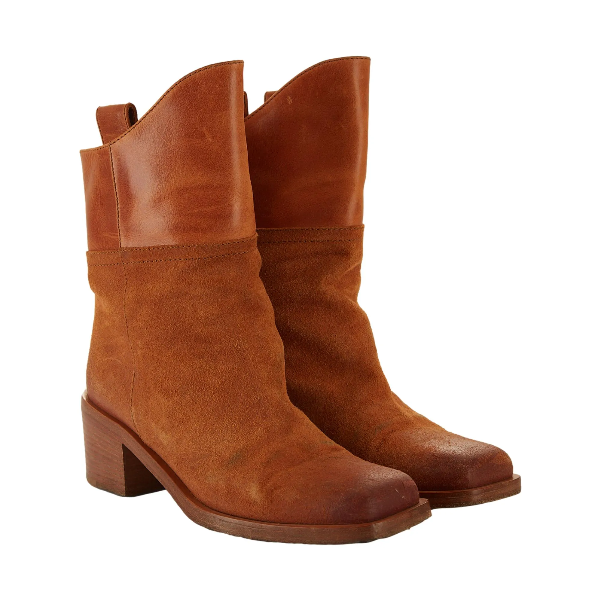 Chanel Brown Suede Logo Boots