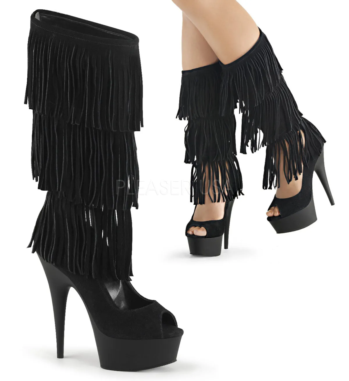 DELIGHT-1065  Black Suede/Black Matte