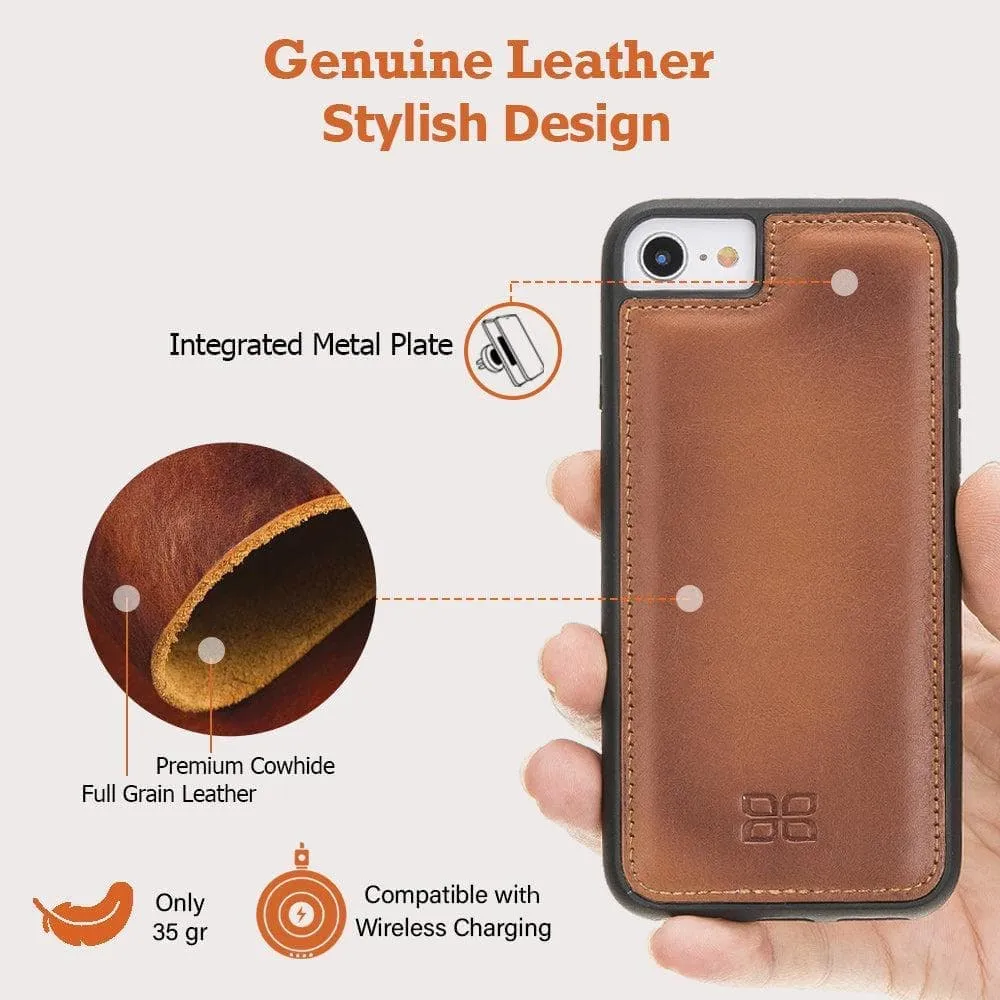 Flexible Genuine Leather Back Cover for Apple iPhone SE Series
