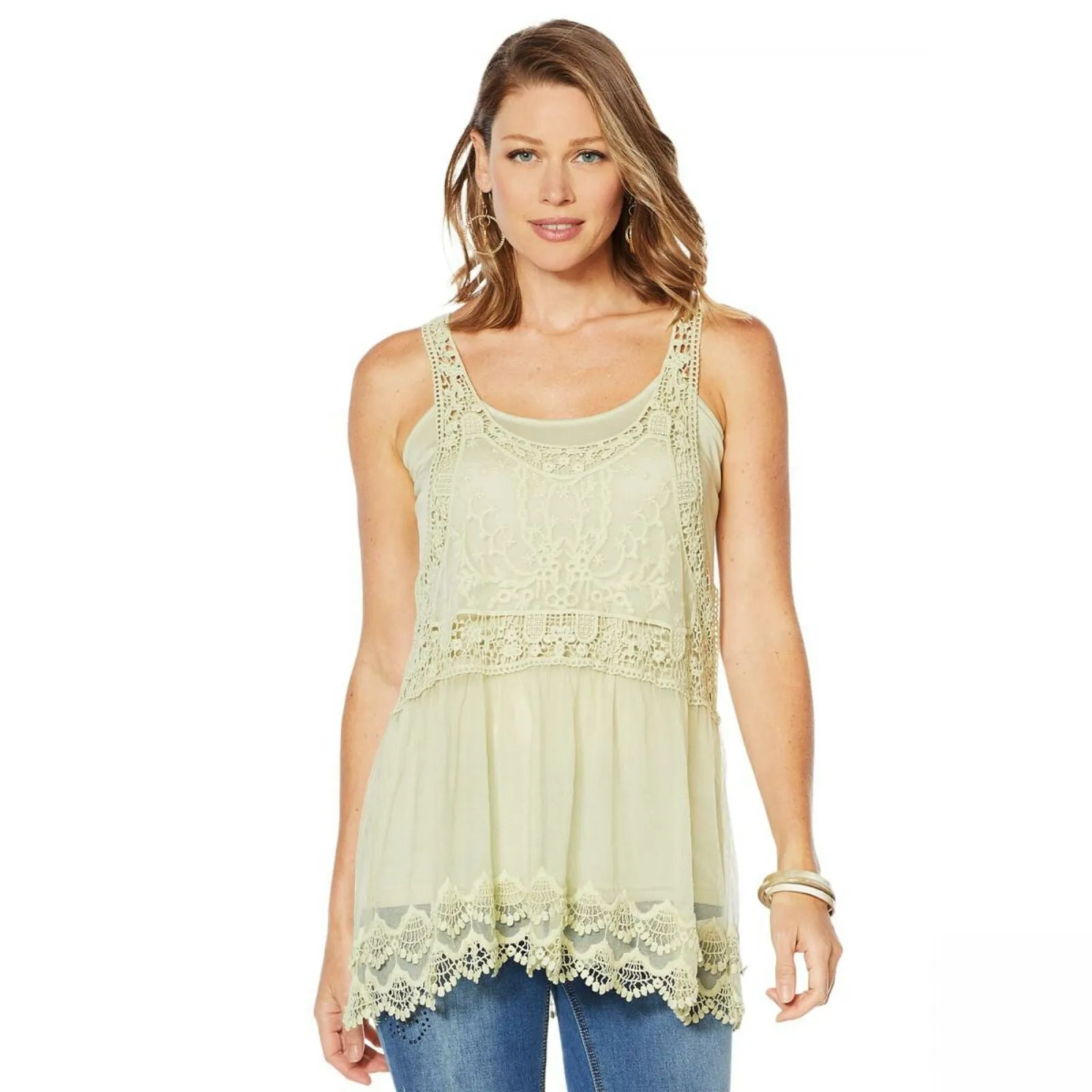 LaBellum by Hillary Scott Women's Lace Layering Tank Top