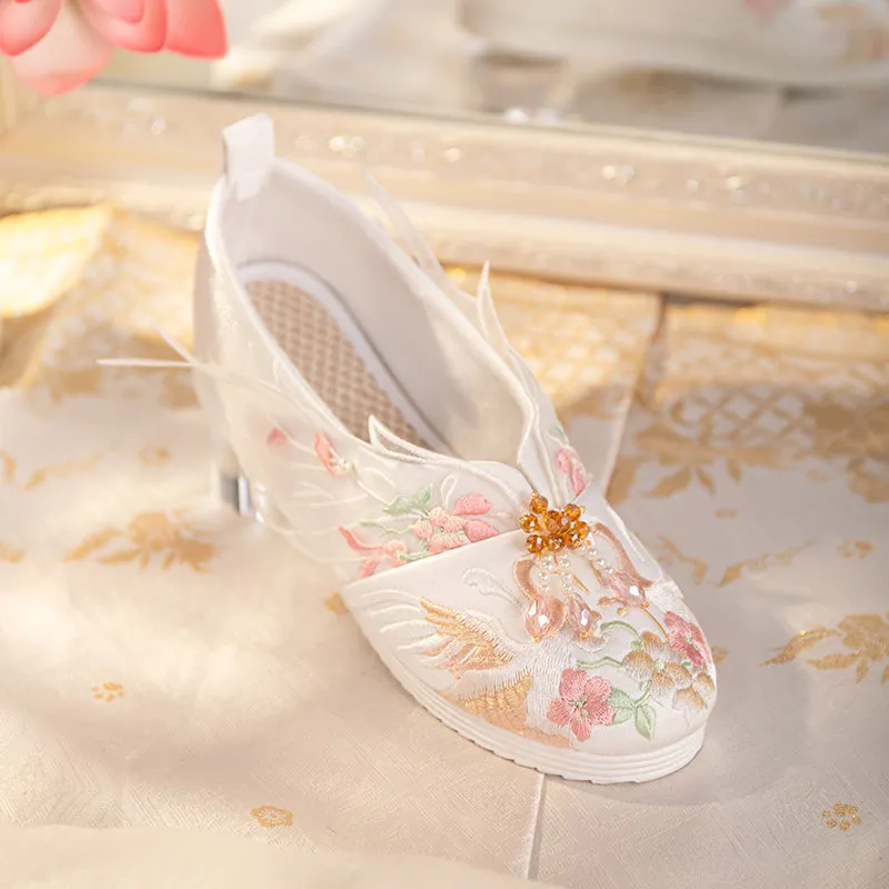 pearl antique embroidered shoes yc50076