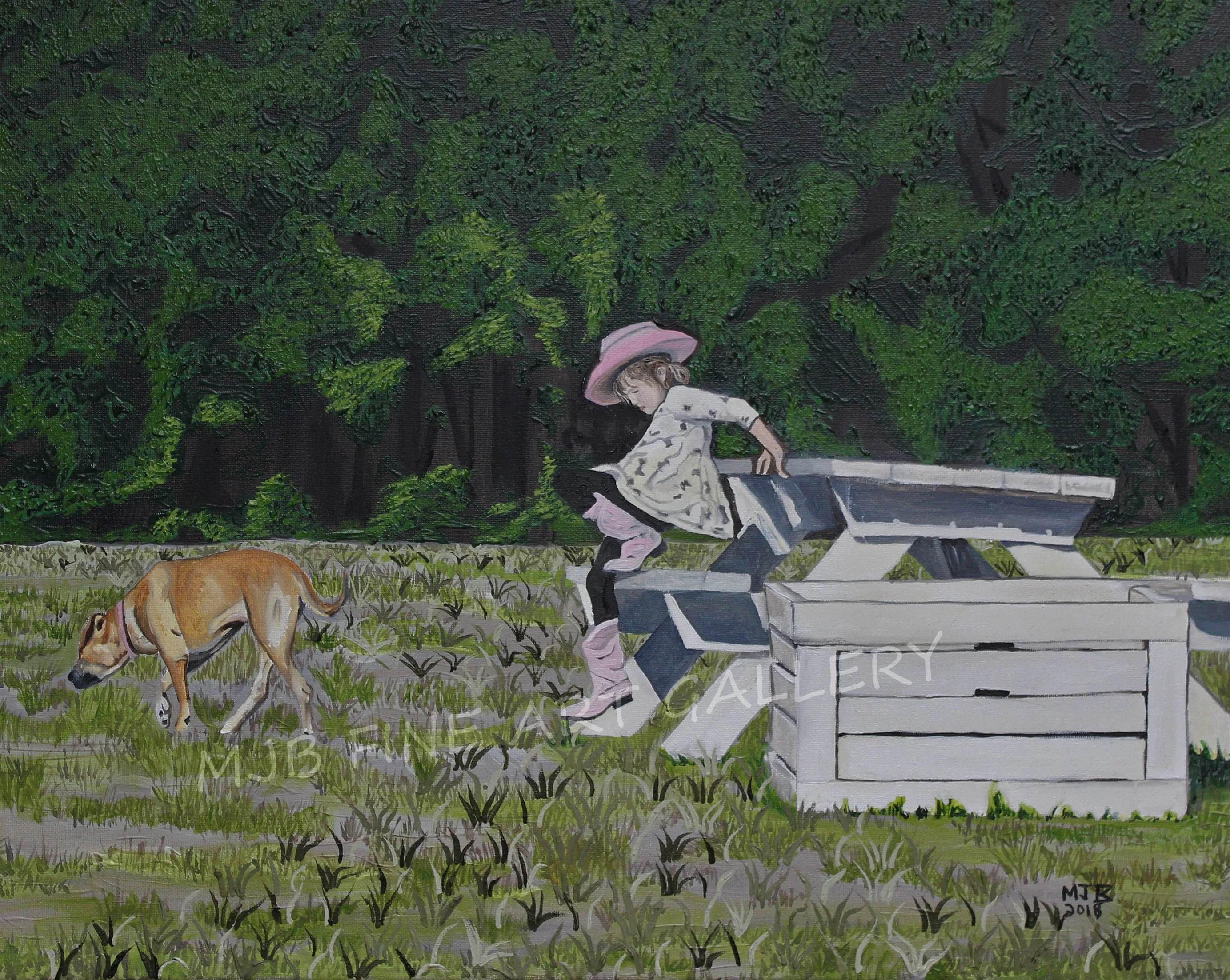 "Just a Girl... Her Dog, And Her Boots", Unframed Print